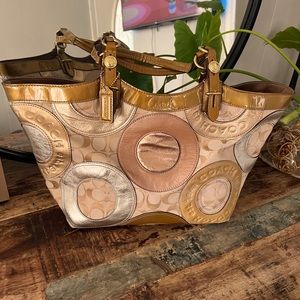 COACH patchwork Carly tote